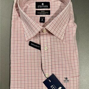 Stafford Men's Multi Checkered Dress Shirt long sleeve